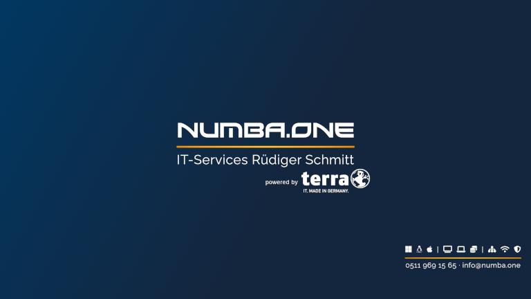 Wallpaper Numba.one für TERRA-Computer 16:9 inkl. Kontaktinformationen